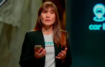 Zulma Castro participó en el programa Shark Tank Colombia con su empresa Car B. FOTO: Captura de video