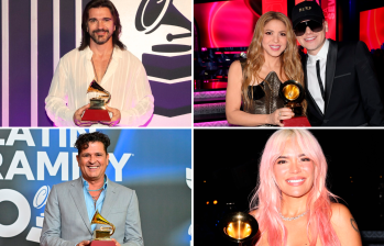Juanes, Shakira (con Bizarrap), Carlos Vives y Karol G fueron protagonistas de la pasada edición de los Latin Grammy. FOTOS Getty 