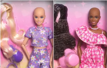 La nueva campaña social cuenta con una Barbie Brave o Valiente, en dos tonos de piel y con su versión Ken, también sin pelo. Repartirán 10.000 muñecas. FOTO: Mattel