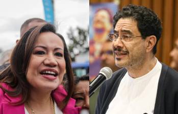 En el lado izquierdo, Carolina Corcho; en la derecha Iván Cepeda, ambos precandidatos presidenciales del Pacto Histórico. Fotos: Colprensa