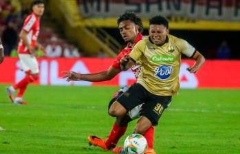 Águilas Doradas empató en su visita a Santa Fe en el estadio El Campín de Bogotá, en la primera fecha de la Liga Betplay. FOTO COLPRENSA 