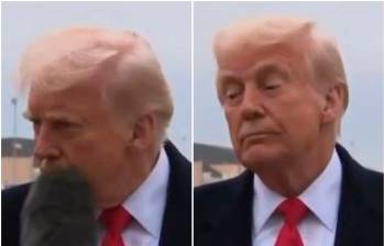 El momento en el que el presidente de Estados Unidos recibió un golpe con un micrófono en el rostro. FOTOS: Capturas de video