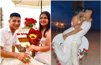 La escena del compromiso, viralizada en redes, fue el preámbulo del desenlace de uno de los criminales más buscados del país, abatido por las autoridades en La Guajira junto a su pareja y su esquema de seguridad. FOTO: Tomada de redes sociales Naín Andrés Pérez