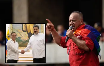 Diosdado Cabello se pronunció en defensa de Nicolás Maduro y en su intervención agradeció a Gustavo Petro. Fotos: Getty y Colprensa