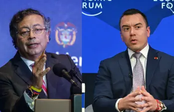 La tensión ente Colombia y Ecuador sigue luego de acusaciones entre Gustavo Petro y Daniel Noboa. Fotos: Colprensa y AFP