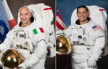 El astronauta italiano Luca Parmitano (izquierda) y el estadounidense de padres salvadoreños Frank Rubio (derecha) forman parte de la tripulación de la misión Artemis III. FOTOS: Artemis III