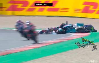 David Alonso cayó en la curva 10 pero se pudo reincorporar. FOTO: Captura de vídeo