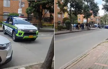 Un tiroteo en el norte de Bogotá dejó tres soldados heridos. Las autoridades acordonaron la zona para adelantar la investigación. FOTOS: Captura de video.