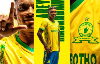 El futbolista colombiano Brayan León Muñiz fue confirmado como una de las figuras del Mamelodi Sundowns de Sudáfrica. Foto: tomada del x de @Masandawana