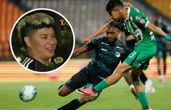 Un seguidor de Atlético Nacional completó una travesía en motocicleta desde Cartagena hasta la capital antioqueña para el duelo de eliminación directa frente al Deportivo Cali, sin percatarse de que el partido era a puerta cerrada. FOTO: Camilo Suárez y captura de video de redes sociales Teleantioquia Deportes