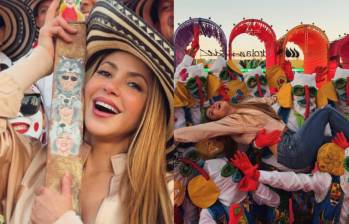 Shakira se reencontró en Madrid con 130 hacedores del Carnaval de Barranquilla, quienes llevaron las tradiciones y la alegría de la fiesta a sus conciertos en España. FOTO: Carnaval de Barranquilla. 