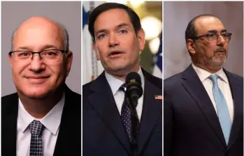La banca multilateral y Estados Unidos anunciaron recursos para Colombia tras el terremoto del 10 de agosto. Ilan Goldfajn, presidente del BID; Marco Rubio, secretario de Estado de EE.UU; Sergio Díaz-Granados, presidente CAF. FOTOS GETTY Y CAMILO SUÁREZ