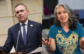 El presidente del Congreso, Efraín Cepeda, y la senadora María José Pizarro. Foto: Colprensa-El Colombiano