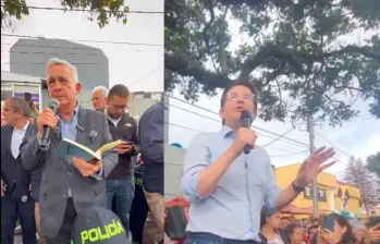 Álvaro Uribe estuvo en El Golfito, donde fue atacado Miguel Uribe Turbay el pasado 7 de junio. Fotos: redes sociales