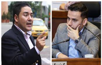 El excandidato al Congreso Misael Cadavid (izq.) y el expresidente del Concejo de Medellín Lucas Cañas (der.). FOTO: EL COLOMBIANO