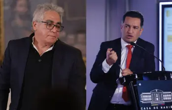 Augusto Rodríguez director de la UNP y Andrés Idárraga, ministro de Justicia. Foto: Colprensa