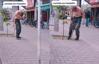 Cristian Camilo es un habitante de calle de Medellín con un consumo problemático de drogas. FOTO: CAPTURA DE VIDEO 