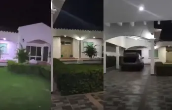 La vivienda cuenta con un amplío jardín y estaba rodeada de un fuerte esquema de seguridad. Fotos: capturas videos cortesía