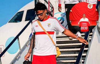 Richard Ríos y Benfica ya se encuentran en Dinamarca para el partido ante Aarhus FG. FOTO: X SLBenfica