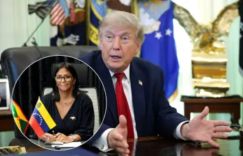 El gobierno de Donald Trump solicitó inmunidad judicial para la presidenta interina de Venezuela, Delcy Rodríguez, quien tiene demandas pendientes en el estado de Florida. Fotos: Getty Images y AFP