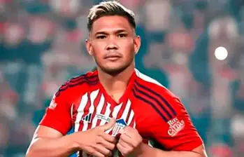 El delantero barranquillerio Teófilo Gutiérrez anotó el gol que le dio la victoria al elenco Tiburón. Foto: Atlético Junior