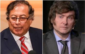 Petro criticó a Milei, quien consiguió el 32,31% de los votos en las primarias para la presidencial de Argentina. FOTOS: Colprensa y tomada de Instagram @javiermilei