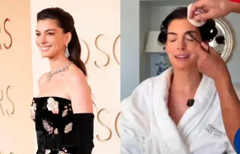 En los Óscar 2026, Hathaway usó un Valentino y joyas Bvlgari. FOTO: Getty / Captura de pantalla