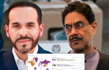 Así votó el exterior: Estados Unidos, Venezuela y México para De la Espriella; España y Alemania para Cepeda. Foto: El Colombiano / Colprensa / Captura de pantalla Registraduría Nacional del Estado Civil.