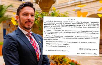 Florián salió del cargo a mediados de enero pasado. Bastaron 15 días para que asumiera en otro puesto del Gobierno Nacional, ahora en el Ministerio de Relaciones Exteriores. FOTO: COLPRENSA/REFERENCIA