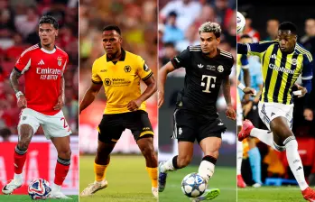 Richard Ríos, John Arias, Lucho Díaz y John Jader Durán, los movimientos más recientes. FOTOS GETTY 
