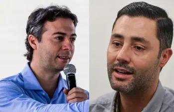 El exalcalde Daniel Quintero y el concejal de Medellín Sebastián López tienen una pelea casada desde hace años, cuando Quintero estaba en La Alpujarra. Fotos: EL COLOMBIANO
