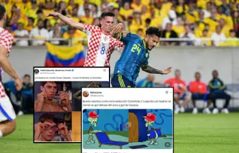 La Selección Colombia perdió 2-1 ante Croacia. El encuentro dejó divertidos memes en las redes. Foto: Getty Images y capturas de X