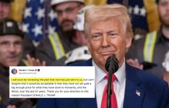 El presidente de Estados Unidos, Donald Trump, respondió con escepticismo a la propuesta de paz presentada por Irán. Foto: red social truth / archivo colprensa