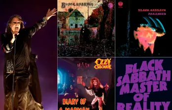 Ozzy Osbourne y algunos de sus álbumes. FOTOS Getty y cortesía