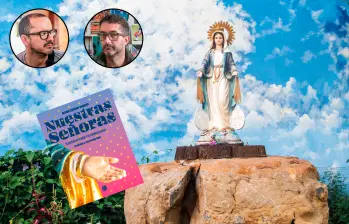Arriba Germán Izquierdo, autor del libro y Juan Esteban Duque, fotógrafo. Abajo la portada del libro. FOTOS Cortesía