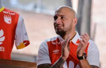 El futbolista argentino Omar Pérez fue figura con Independiente Santa Fe. Con ese club ganó la Copa Sudamericana del 2015. Foto: Colprensa