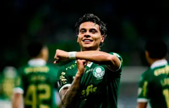 El volante colombiano Richard Ríos ha hecho casi toda su carrera como profesional en el fútbol brasileño. Es figura en Palmeiras. FOTO: TOMADA DEL X DE @PALMEIRAS