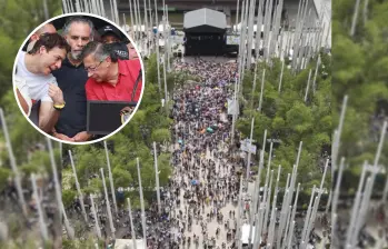 Panorámica del Parque de las Luces en Medellín durante la manifestación de Petro a las 3:30 p.m. de este viernes. Foto: gobernador de Antioquia, Andrés Julián Rendón - Detalle EL COLOMBIANO