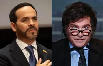 Abelardo de la Espriella y Javier Milei pintan para ser aliados por su cercanía ideológica. Foto: Camilo Suárez y AFP