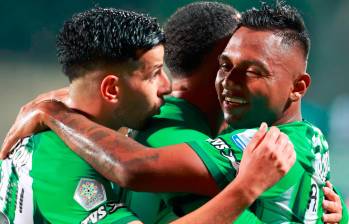 Atlético Nacional celebró tras vencer al Pasto y ahora deberá vencer a Santa Fe en El Campín y esperar que Millonarios no gane en Pasto. FOTO MANUEL SALDARRIAGA