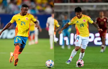 Los delantero Jhon Córdoba y Luis Javier Suárez buscan ganarse un cupo entre los potenciales convocados al Mundial de Norteamérica. Pelean la titular contra Nueva Zelanda. FOTO: Getty