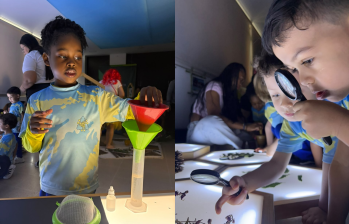 En la nueva ludoteca experimental, los niños crean, experimentan y juegan acompañados por una docente. FOTO cortesía Comfenalco Antioquia