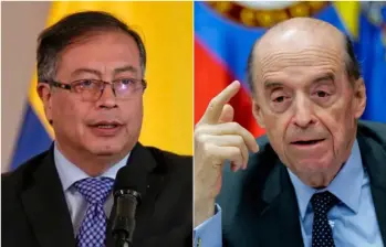 El presidente Gustavo Petro y el excanciller Alvaro Leyva, vienen enfrentándose públicamente sobre el manejo del país y otros temas personales. FOTO: COLPRENSA
