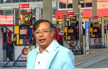 Petro afirmó en alocución que era para hablar sobre educación que “el pobre no usa casi gasolina, el que más usa gasolina es el de las 4 puertas”. Fotos: EL COLOMBIANO y captura video Presidencia