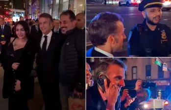 Así fue el bloqueo que vivió Macron en las calles de Nueva York tras el paso de la caravana de Donald Trump. FOTOS Captura de pantalla de Brut.