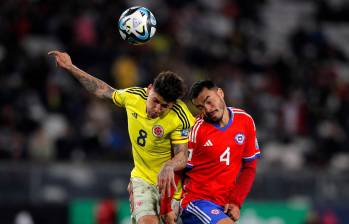 La Selección Colombia empató Chile en la segunda fecha de la Eliminatoria al Mundial de Canadá, Estados Unidos y México. FOTO AFP