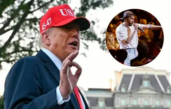 El presidente estadounidense cuestionó la elección de Bad Bunny como cantante del medio tiempo del Super Bowl de 2026. FOTO: Getty