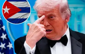 Donald Trump y la bandera de Cuba. Foto: Getty