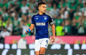 El delantero colombiano Falcao García anotó 11 goles en los 29 partidos que disputó con Millonarios en los dos semestres que jugaron. Foto: Camilo Suárez