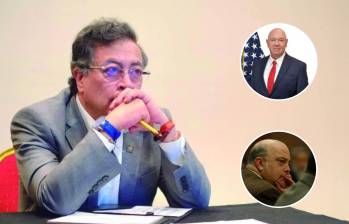 El presidente Gustavo Petro. Foto detalle arriba encargado de Negocios John McNamara. Foto detalle abajo embajador Daniel García-Peña. FOTOS Presidencia - Colprensa - Embajada de Estados Unidos en Colombia